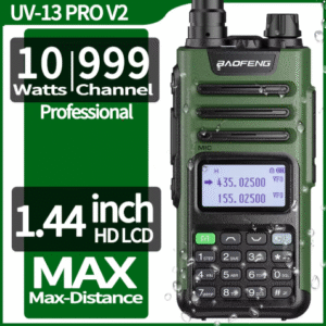 BaoFeng UV-13 PRO V2 10W Двубандова Радиостанция с 999 Канала VHF/UHF Зелен цвят