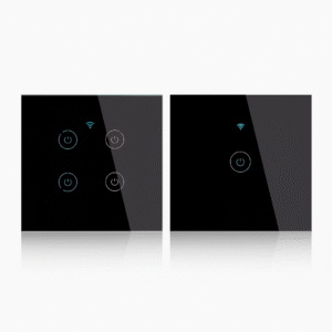 SMATRUL Смарт превключвател за осветление 1/4 бутона Стъклен панел Черен