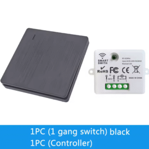 RF 433MHz Едноканален бутон 86-тип + Реле за LED лампи и вентилатори