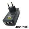 Адаптер за захранване POE 48V 0.5A за CCTV Системи за Видеонаблюдение EU Щепсел за Ethernet IP Камера POE Суич NVR и Рутер