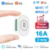 16A WiFi RF433 Интелигентен Двупосочен Мини Превключвател Мониторинг на мощността Тuya/SmartLife APP