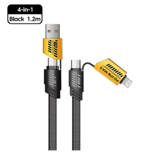 4в1 PD USB кабел 65W/27WMFi USB-C кабел с двоен конектор Type-C и Lightning Бързо зареждане