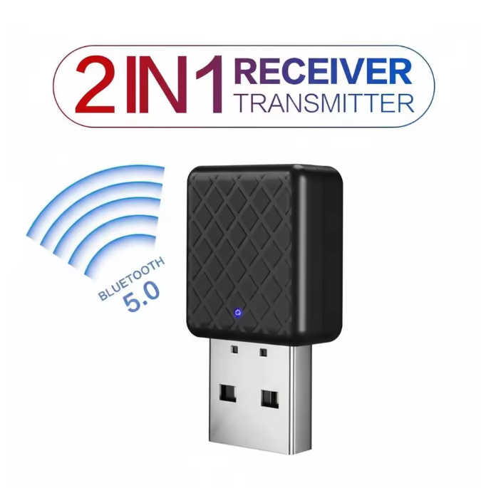 Мини Bluetooth 5.0 Аудио Адаптер – USB & 3.5 мм AUX за компютър, телевизор и колони