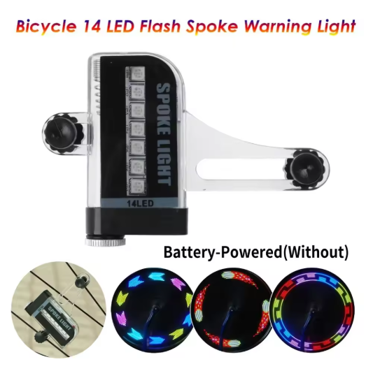 14 LED Водоустойчиви Светлини за Спици на велосипед