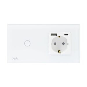 PNI SH115W Сензорен Превключвател за осветление + Контакт USB-A и USB-C